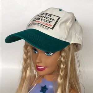 Cameo White and Green Cap. Size/one size fits all